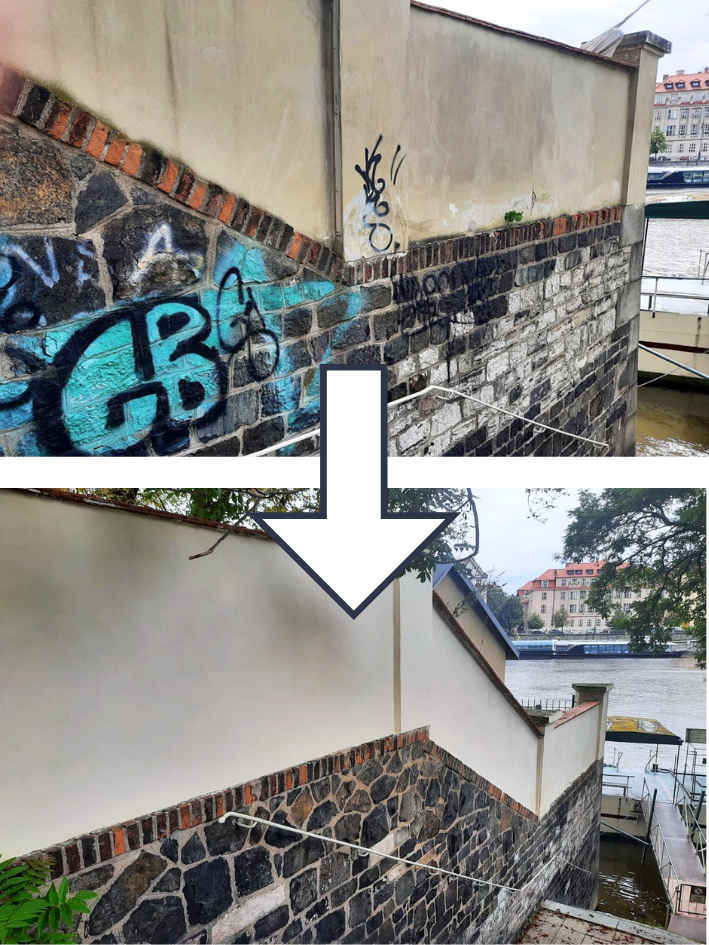Díky projektu „Bez graffiti“ zmizely výtvory sprejerů z části Novoměstských hradeb i řady obytných domů v Praze. Funguje půl roku a už eviduje téměř 300 oznámení