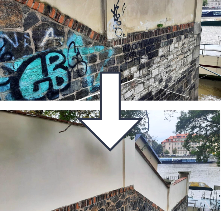 Díky projektu „Bez graffiti“ zmizely výtvory sprejerů z části Novoměstských hradeb i řady obytných domů v Praze. Funguje půl roku a už eviduje téměř 300 oznámení